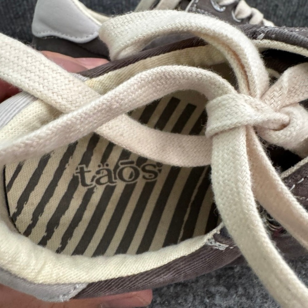 Taos Plim Soul Lux Charcoal Grey Canvas Side Zip Lace Up Sneakers Shoes 8 - Picture 8 of 9